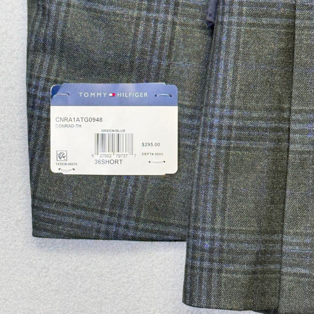 Tommy Hilfiger Men's Modern-Fit plaid Sport Coat green/blue 36S $295 - Picture 7 of 11